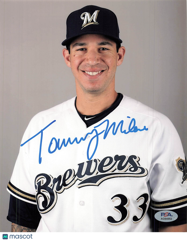 Tommy Milone Milwaukee Brewers Signed 8x10 Photo PSA