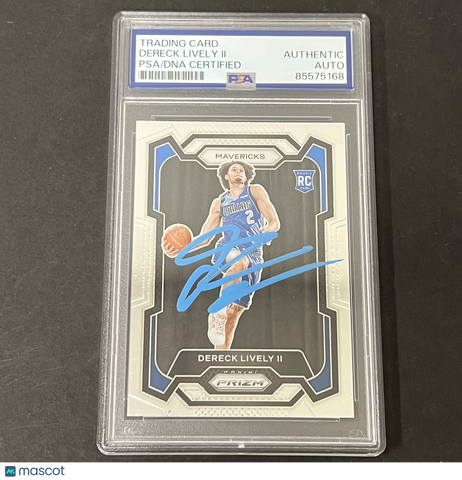 2023-24 Panini Prizm #163 Dereck Lively II Rookie signed card PSA Mavericks