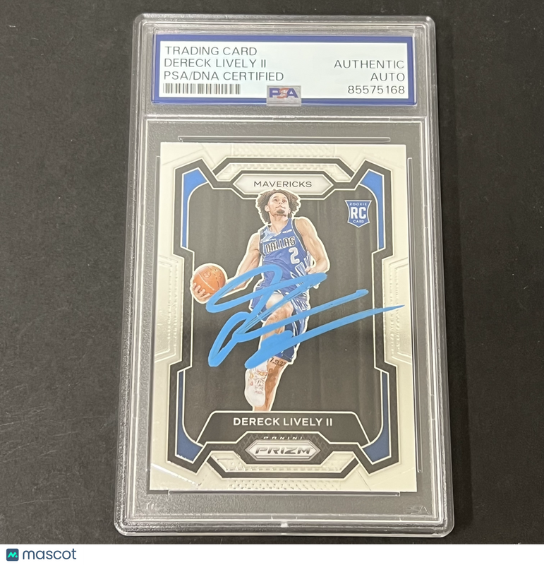 2023-24 Panini Prizm #163 Dereck Lively II Rookie signed card PSA Mavericks
