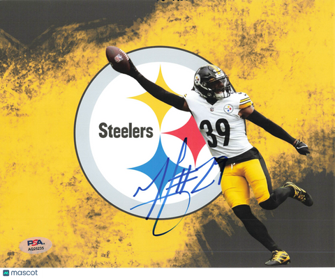 Minkah Fitzpatrick Signed Pittsburgh Steelers Football 8x10 Photo PSA Auth