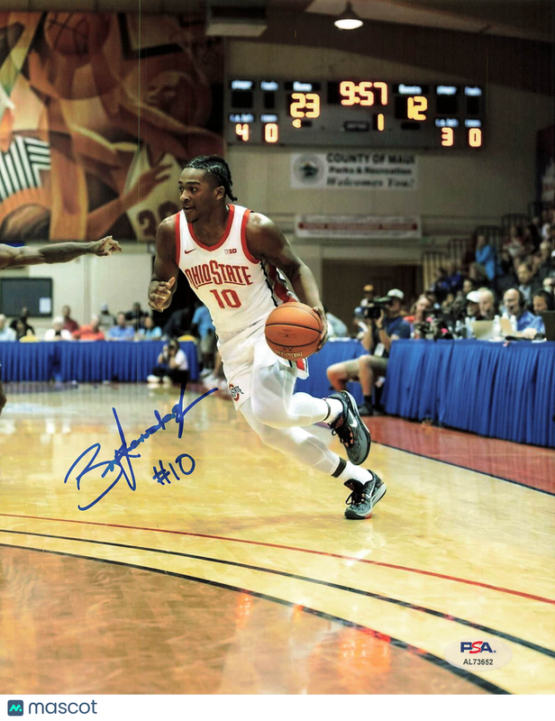 Brice Sensabaugh Ohio State Buckeyes Signed Basketball 8x10 Photo PSA