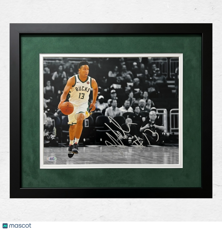 Malcolm Brogdon Milwaukee Bucks Signed Basketball 11x14 Custom Framed Photo PSA