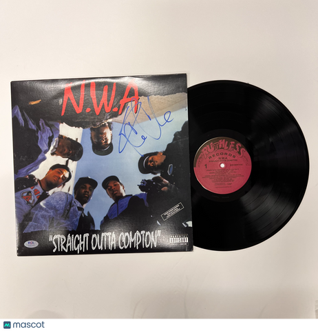Ice Cube of N.W.A Signed Straight Outta Compton Vinyl Album PSA Autographed