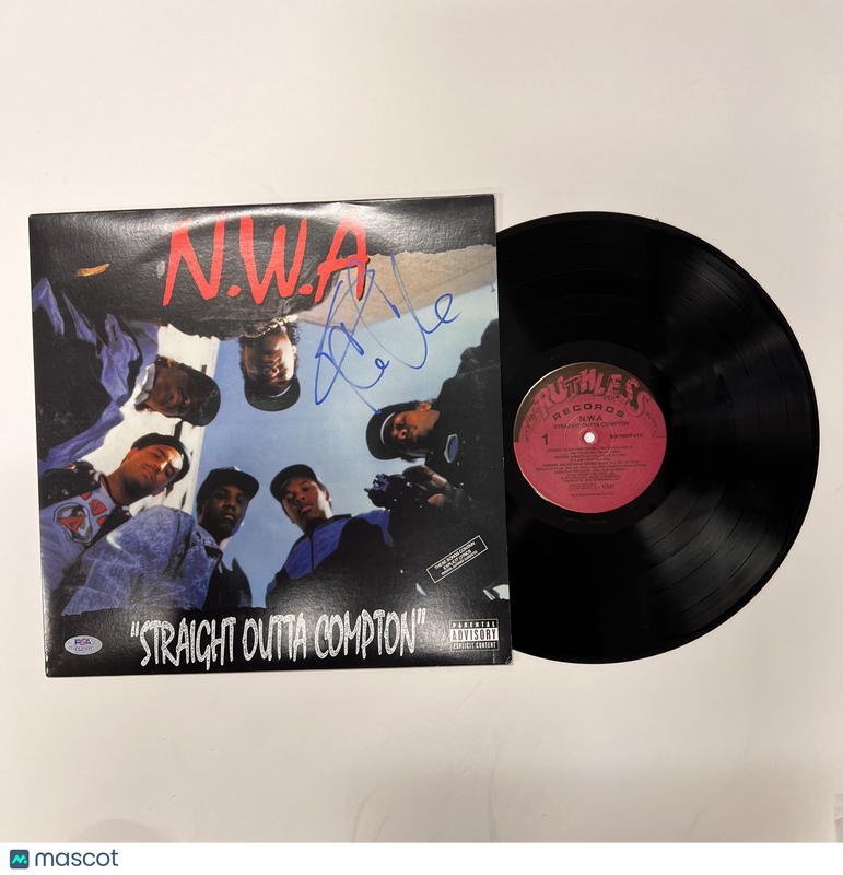 Ice Cube of N.W.A Signed Straight Outta Compton Vinyl Album PSA Autographed