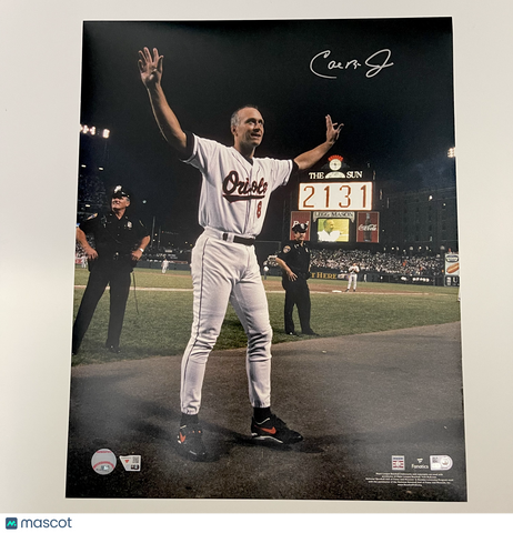 Cal Ripken Jr. Signed Baseball 16x20 Photo Baltimore Orioles