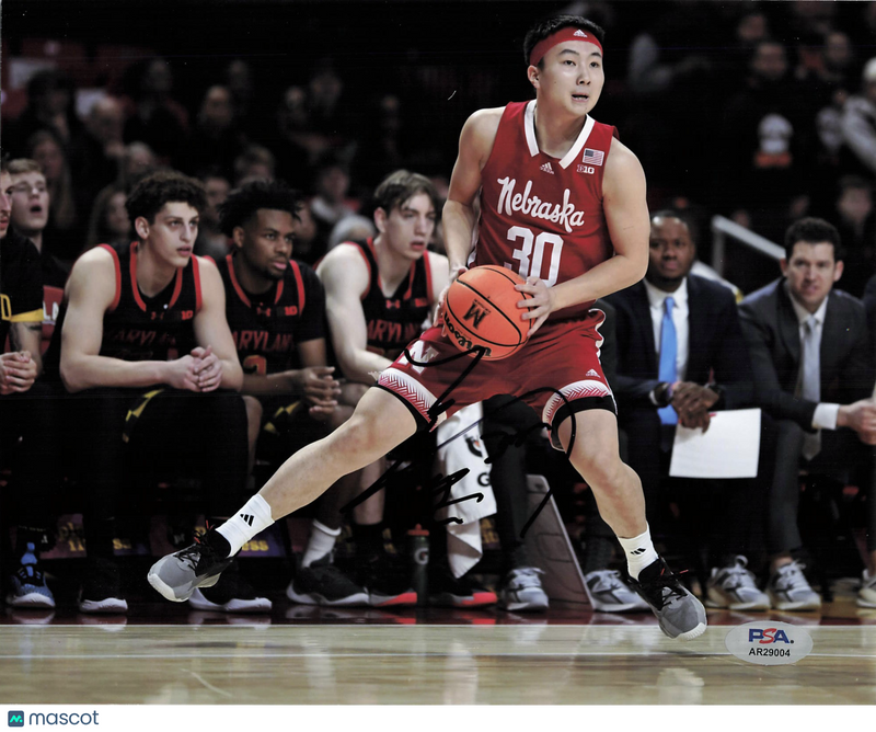 Keisei Tominaga Nebraska Cornhuskers Signed Basketball 8x10 Photo PSA