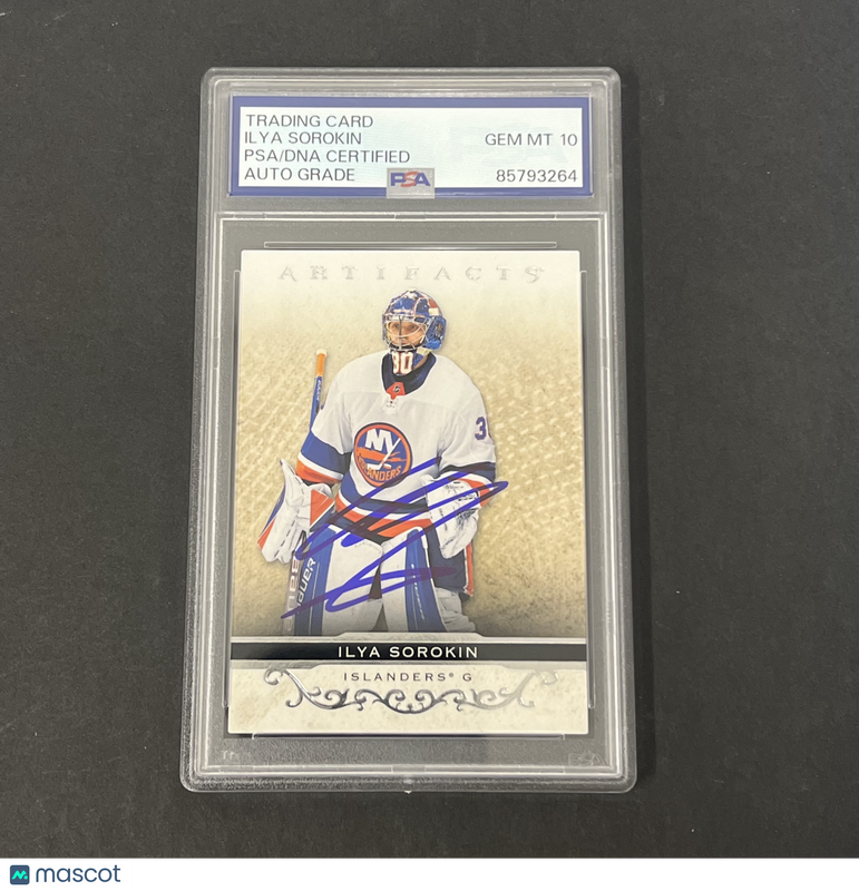 Ilya Sorokin 2021-22 Upper Deck Artifacts Hockey#34 Signed Card PSA 10 Auth