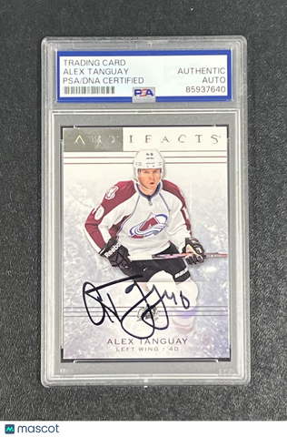 2014-15 Upper Deck Artifacts Hockey#86 Alex Tanguay Signed Card Auto PSA Slabbed