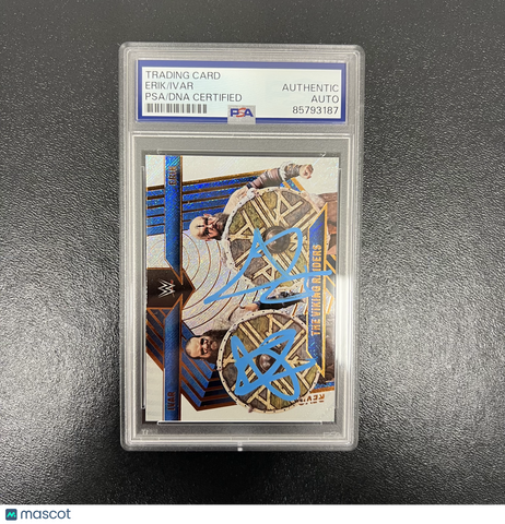 2023 Panini Revolution WWE#138 Erik & Ivar Signed Card PSA Autographed