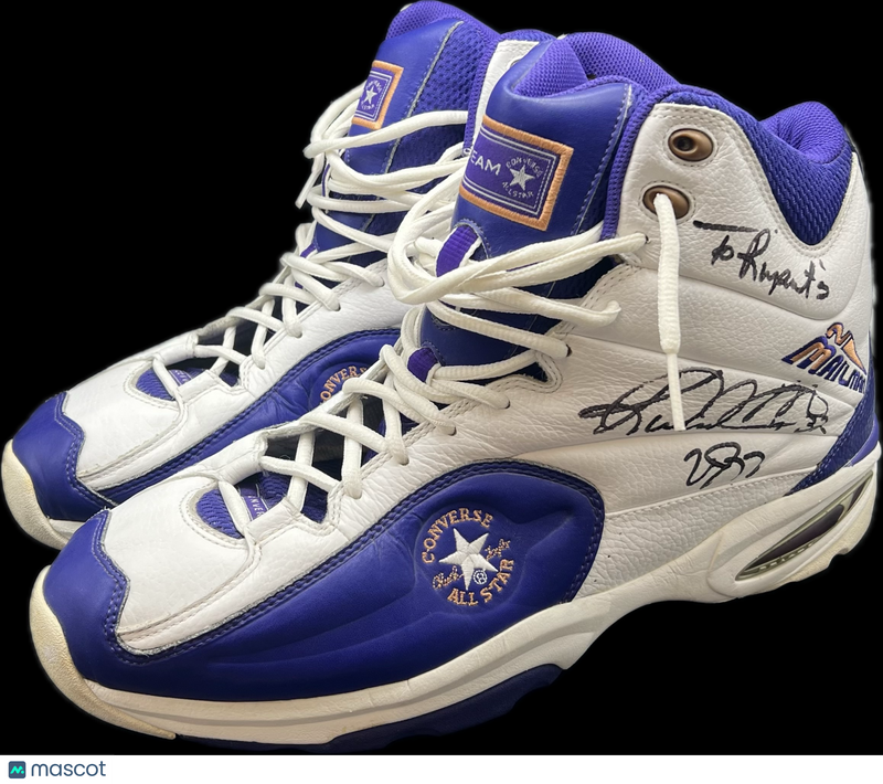 Karl Malone Signed Basketball Shoes Utah Jazz