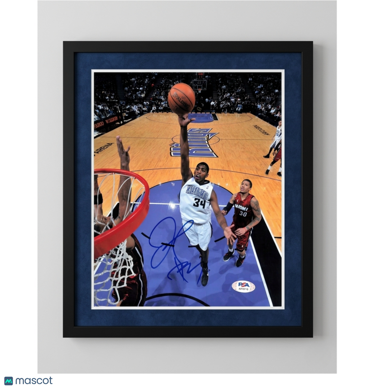 Jason Thompson Sacramento Kings Signed Basketball 8x10 Custom Framed Photo PSA