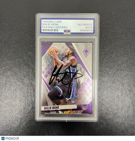 2023-24 Panini Phoenix Basketball#38 Malik Monk Signed Card PSA Sacramento Kings