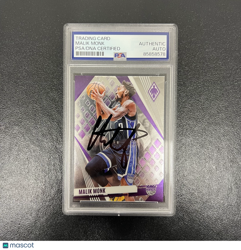 2023-24 Panini Phoenix Basketball#38 Malik Monk Signed Card PSA Sacramento Kings