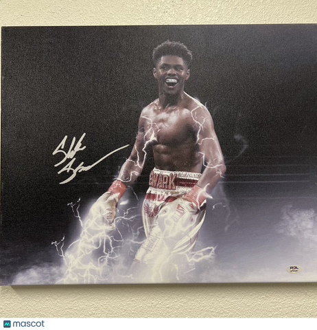 Shakur Stevenson Signed Canvas PSA Autographed Boxing