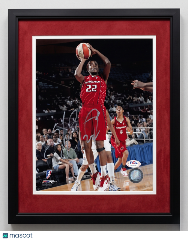 Sheryl Swoopes Houston Comets Signed Basketball 8x10 Custom Framed Photo PSA
