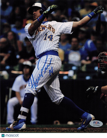 Hernan Perez Milwaukee Brewers Signed 8x10 Photo PSA
