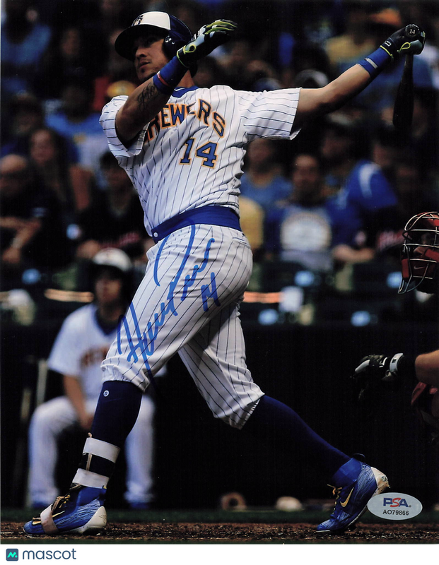 Hernan Perez Milwaukee Brewers Signed 8x10 Photo PSA