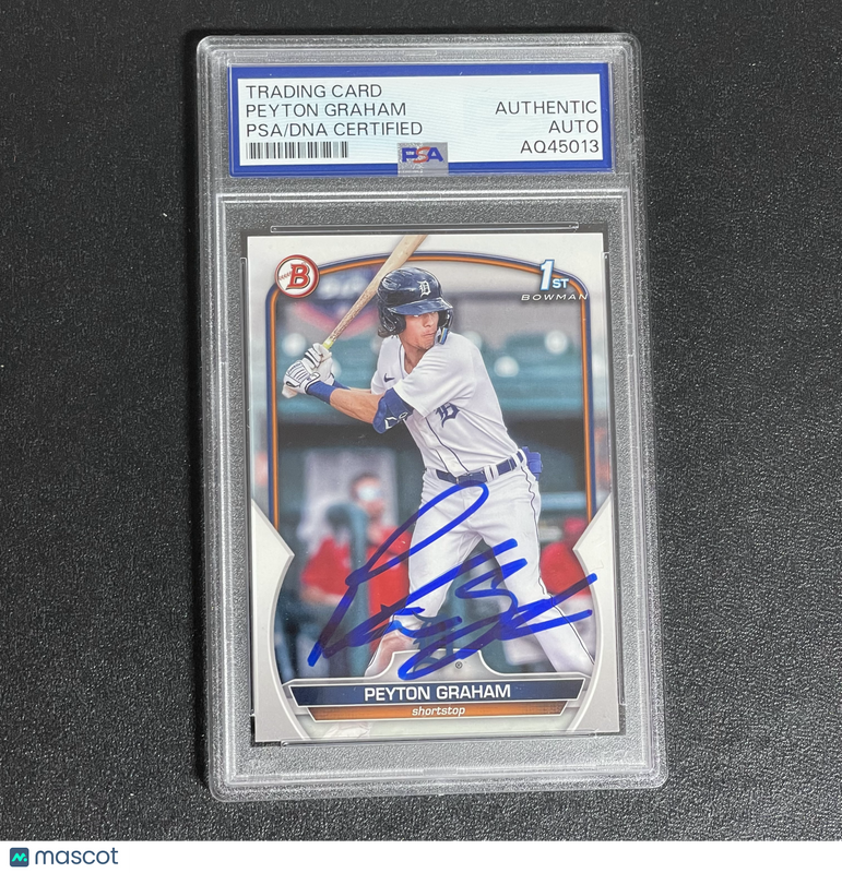 2023 Topps Bowman Prospect #BP-57 Peyton Graham Signed Card Auto PSA Slabbed