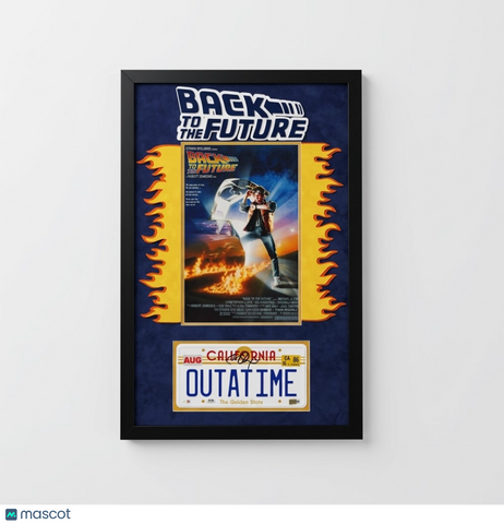 Michael J. Fox Signed License Plate 22x34 Framed PSA Back to the Future