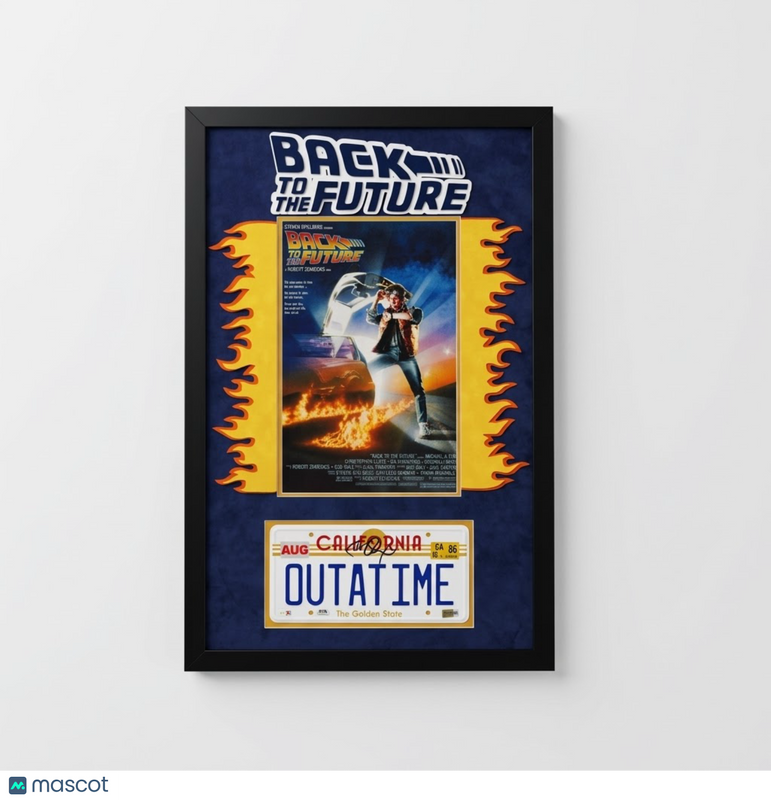 Michael J. Fox Signed License Plate 22x34 Framed PSA Back to the Future