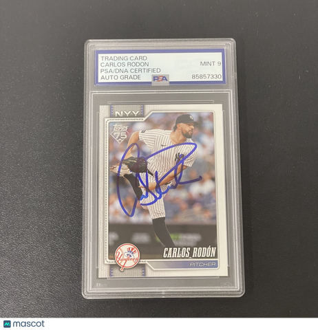 2026 Topps 75 #82 Carlos Rodon Signed Card Auto 9 PSA Slabbed New York Yankees