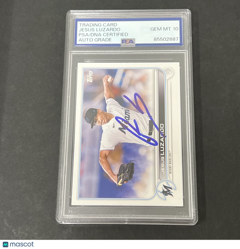 2022 2023 Topps Series 1 #11 Jesus Luzardo signed card PSA Auto 10 Marlins