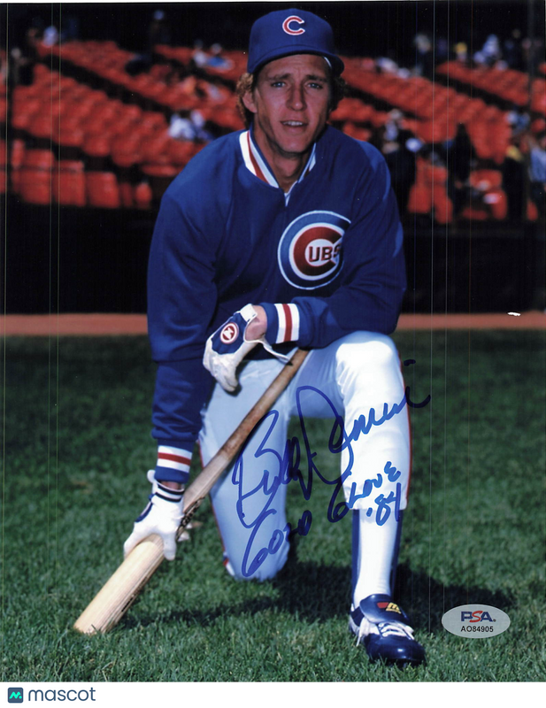Bob Dernier Chicago Cubs Signed 8x10 Photo PSA