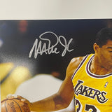 Magic Johnson Los Angeles Lakers Signed Basketball 16x20 Photo BAS