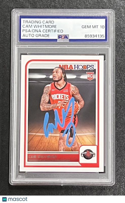 2023-24 Panini NBA Hoops#265 Cam Whitmore Signed Card PSA Auto 10 Slabbed Rocket