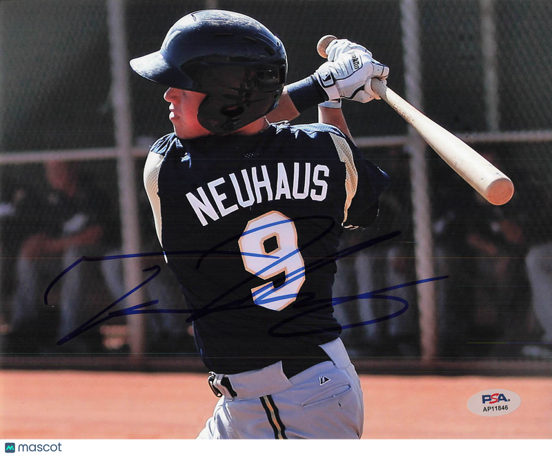Tucker Neuhaus Milwaukee Brewers Signed 8x10 Photo PSA