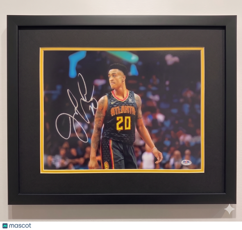 John Collins Atlanta Hawks Signed Basketball 11x14 Custom Framed Photo PSA