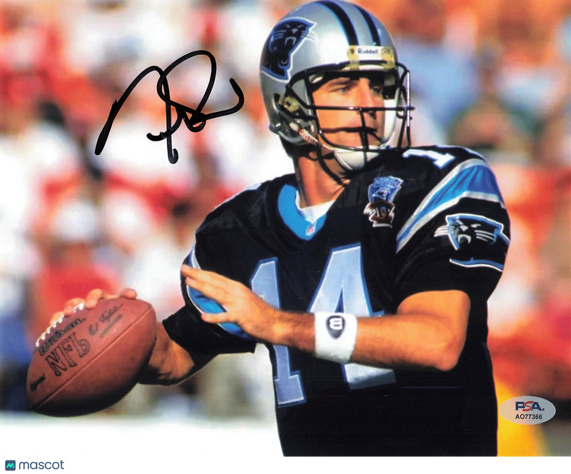 Frank Reich Signed Carolina Panthers Football 8x10 Photo PSA Autographed