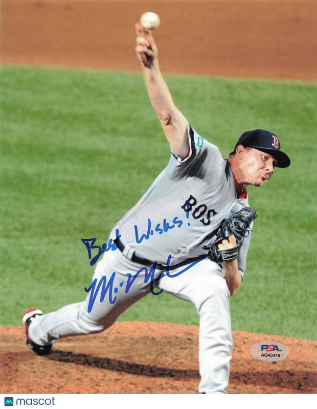 Mark Melancon Boston Red Sox Signed 8x10 Photo PSA