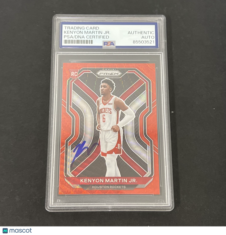 2020-21 Panini Prizm Red #265 Kenyon Martin Jr. signed card PSA Rockets