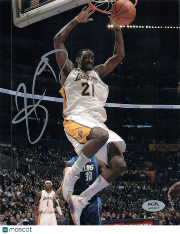 Ronny Turiaf Los Angeles Lakers Signed Basketball 8x10 Photo PSA
