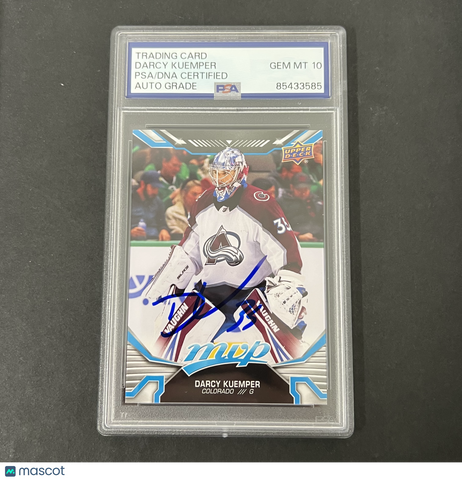 2022-23 MVP Hockey #166 Darcy Kuemper signed card PSA Auto 10 Avalanche