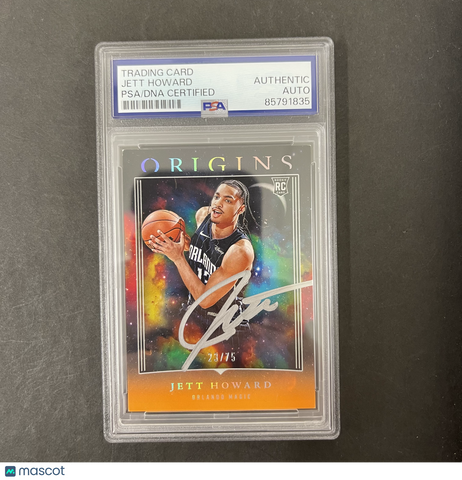 Jett Howard 2023-24 Panini Origins#81 Signed Card PSA Autographed
