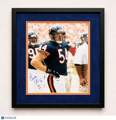 Brian Urlacher Signed Chicago Bears Football 16x20 Custom Framed Photo PSA