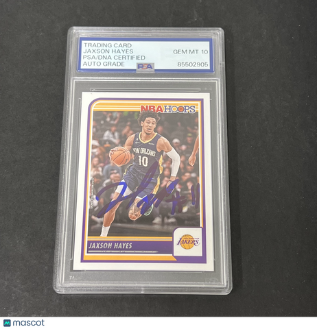 2023-24 Panini NBA Hoops #124 Jaxson Hayes signed card PSA Auto 10