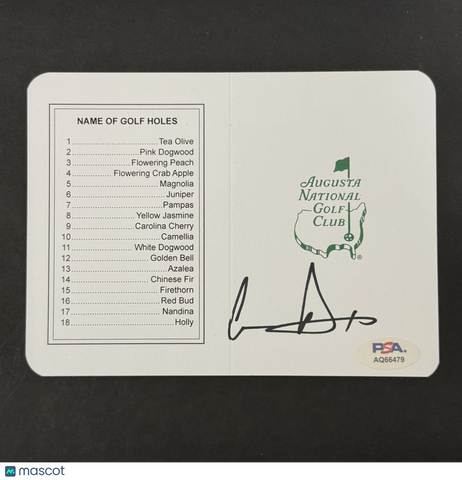 Cam Davis Signed Golf Masters Golf Scorecards PSA Autographed
