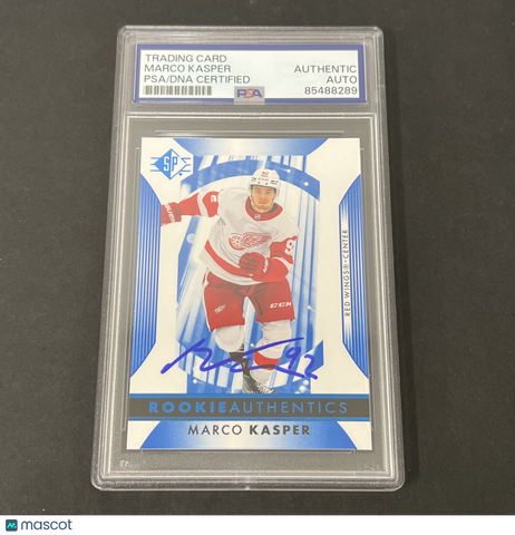 2023-24 SP Hockey #125 Marco Kasper Rookie Authentics signed card PSA