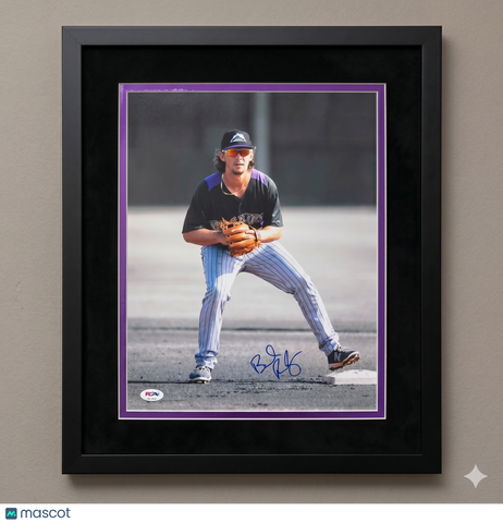 Brendan Rodgers Colorado Rockies Signed 11x14 Custom Framed Photo PSA