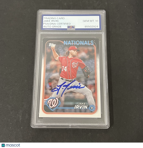 2024 Topps Series 2 #621 Jake Irvin signed card PSA Auto 10
