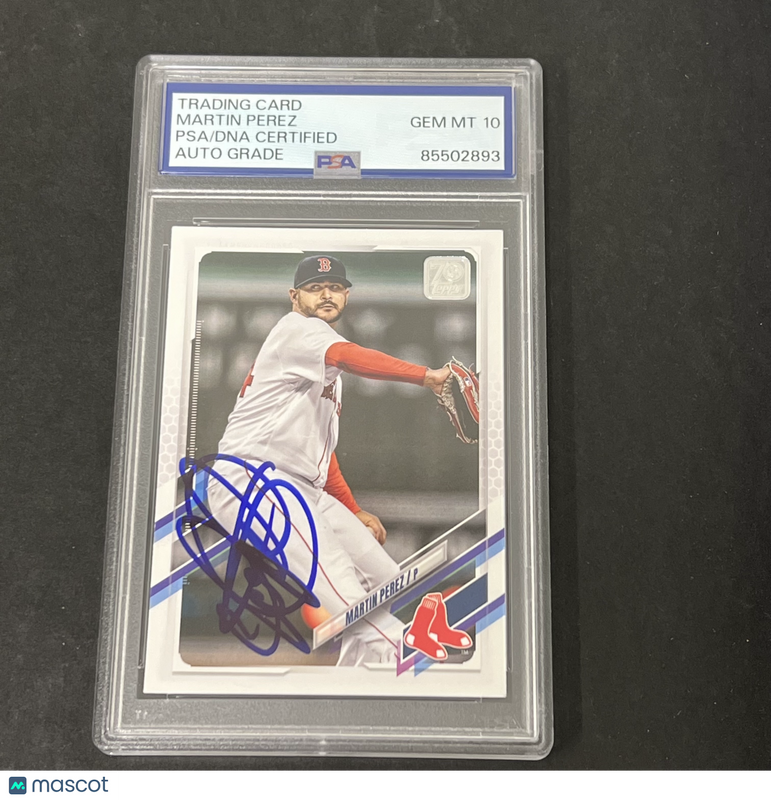 2021 Topps Update Series #US159 Martin Perez signed card PSA Auto 10