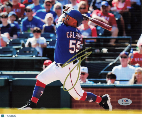Willie Calhoun Texas Rangers Signed 8x10 Photo PSA