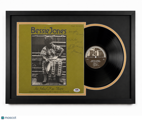 Bessie Jones & Douglas Quimby Signed So Glad I'm Here Framed Vinyl PSA