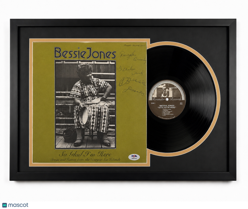 Bessie Jones & Douglas Quimby Signed So Glad I'm Here Custom Framed Vinyl PSA
