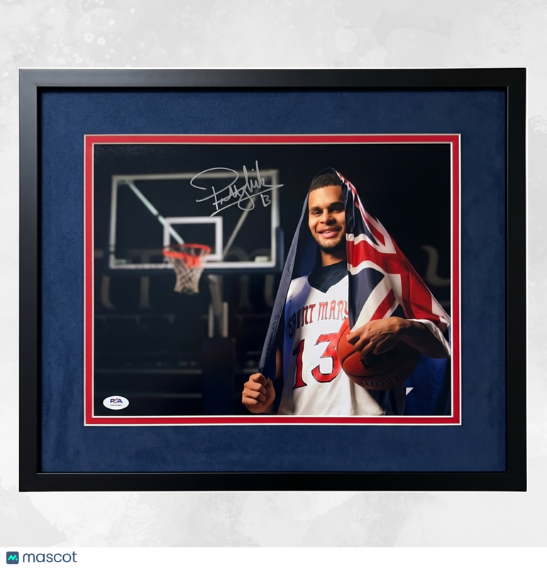 Patty Mills Saint Mary's Gaels Signed Basketball 11x14 Custom Framed Photo PSA