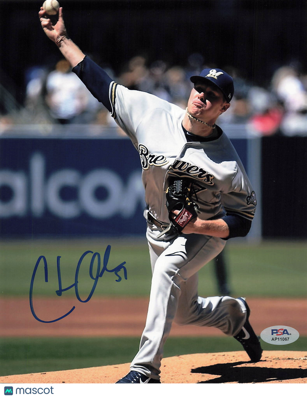Chase Anderson Milwaukee Brewers Signed 8x10 Photo PSA