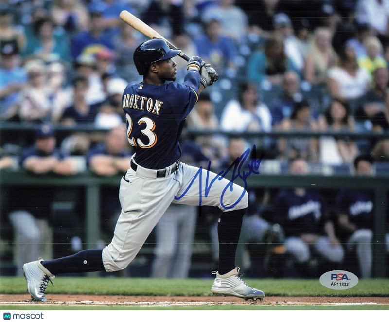 Keon Broxton Signed 8x10 Photo PSA Milwaukee Brewers